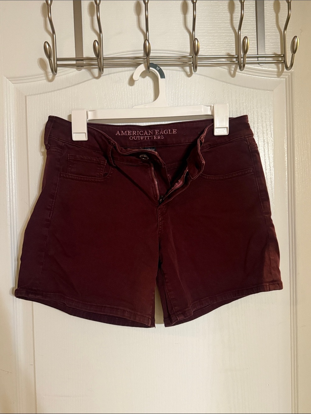 American Eagle Outfitters Burgundy Denim Short Shorts